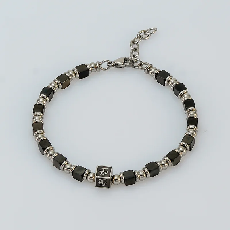 Handmade 4mm Natural Agate Tiger Eye Turquoise Stone Beaded Bracelet For Men Women Stainless Steel Round Beads Charm Bracelet