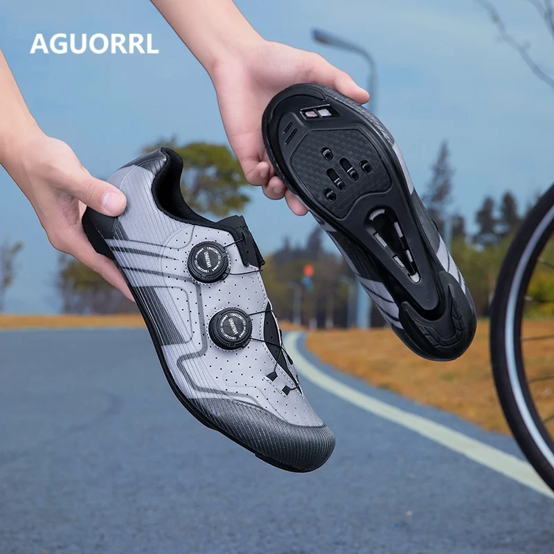 Breathable Road Cycling Shoes Clipless Spin Bike Shoes Lightweight Non-Slip Wear-Resistant Bicycle Racing Shoes