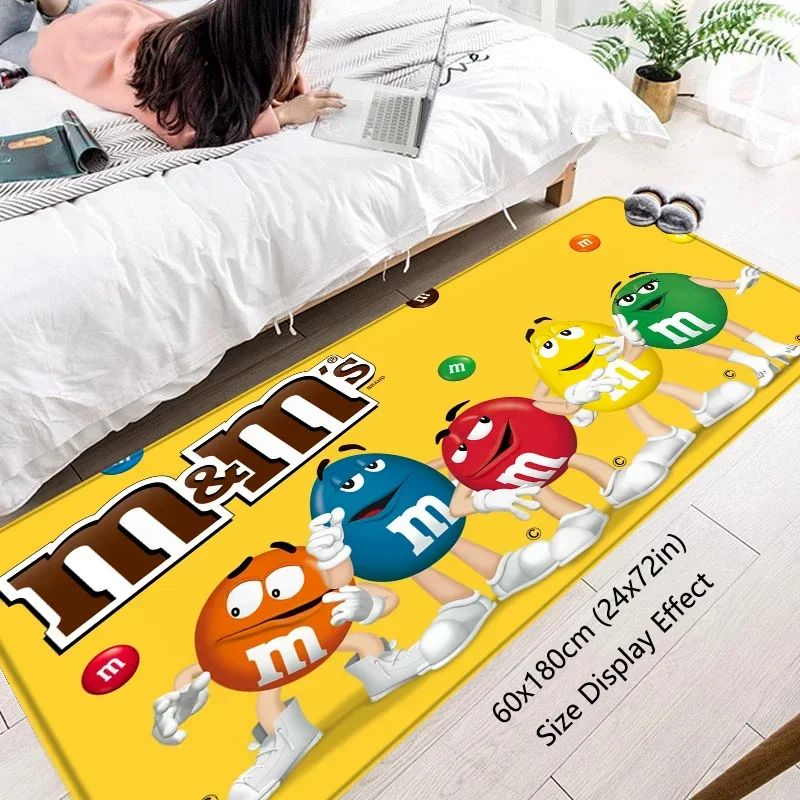 Foot Rugs Floor Carpet M&M Candy Snacks Entrance Doormat Bedroom Mat Kitchen Living Room Decors Non-slip Bathmat Car Boot Rugs