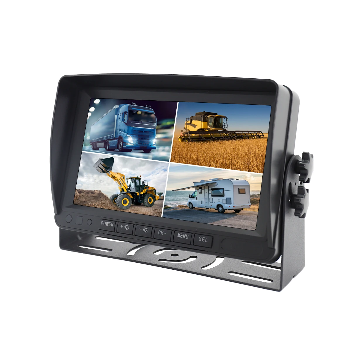 7 Inch Car Screen Quad DVR Blind Spot Monitor Vehicle Screen IPS Screen  Monitor Record Function for Semi Truck Camera System
