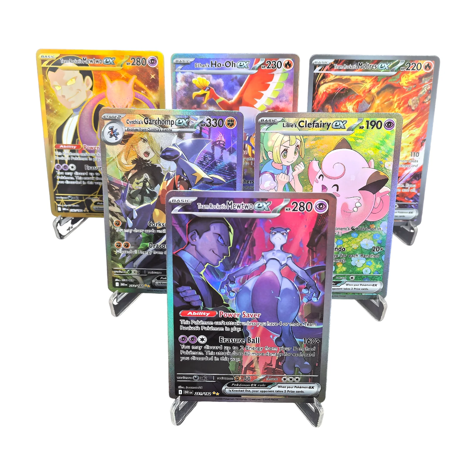 Bricolage PTCG Pokemon cartes de Collection DRI EN EX HO-OH Mewtwo Garchomp Clefairy EX cartes faites maison jeu classique cartes Anime jouets cadeaux