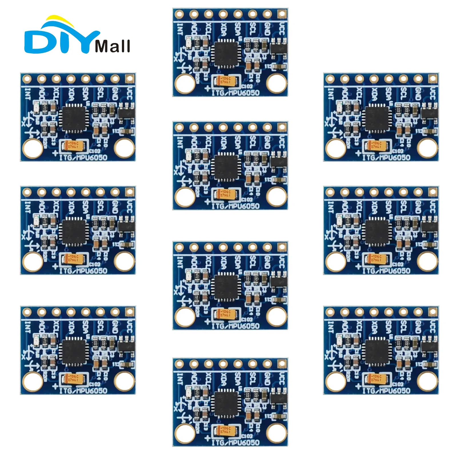 10-個-gy521-mpu-6050-モジュール-3-軸加速度計ジャイロセンサー-arduino-用-i2c-インターフェース付き