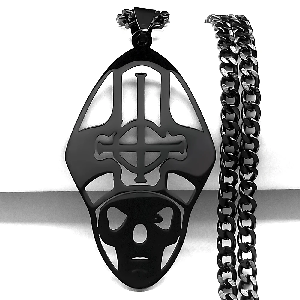 Metal Band Papa Emeritus Ghost BC Nameless Ghoul Necklace CD Pin Sign Stainless Steel Chain for Men Women Music Jewelry N3004S06
