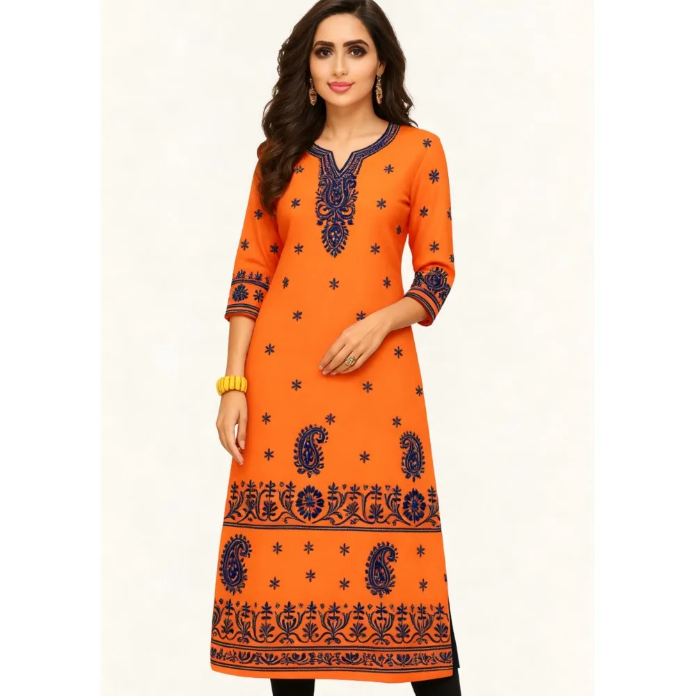 Muzułmańska sukienka Kurt, damska, modna i elegancka, z długim rękawem, o prostym kroju, codzienna, z okrągłym dekoltem, wzorzysta, abaja, luksusowa.