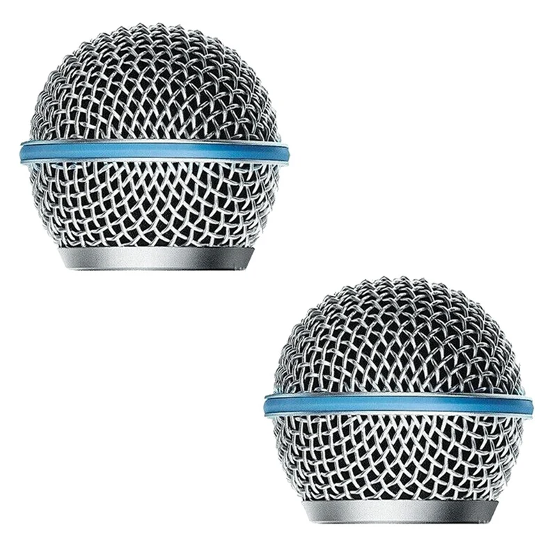 2PCS Microphone Grill Mic Grille Replacement Mic Ball Head Mesh For Shure Beta58a SM58 Pgx24 Slx24