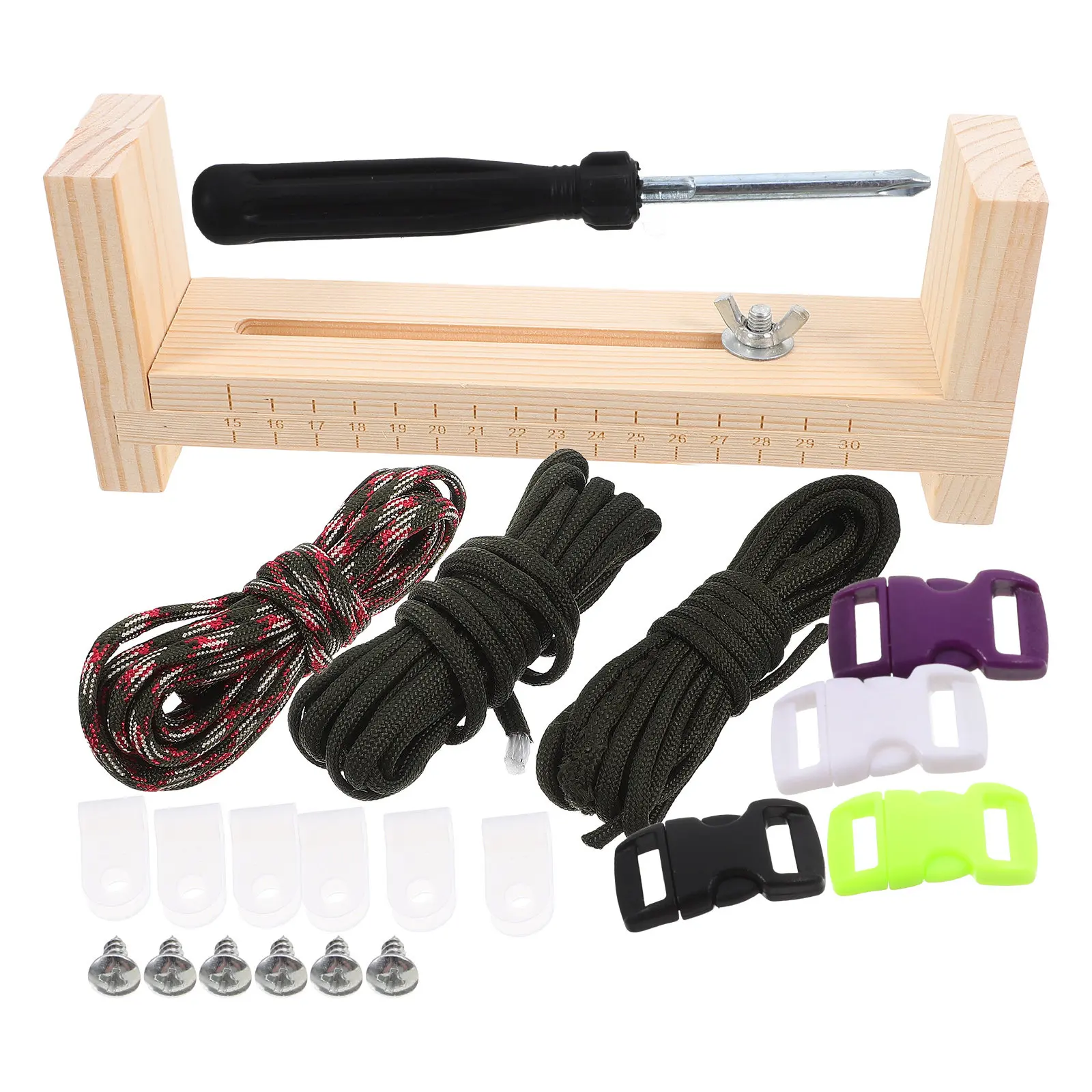

1Set Lanyards Bracelet Maker 23x5cm U-Shaped Telescopic Weaving Tool for DIY Craft Metal Frame Slider Adjustable Distance Cord