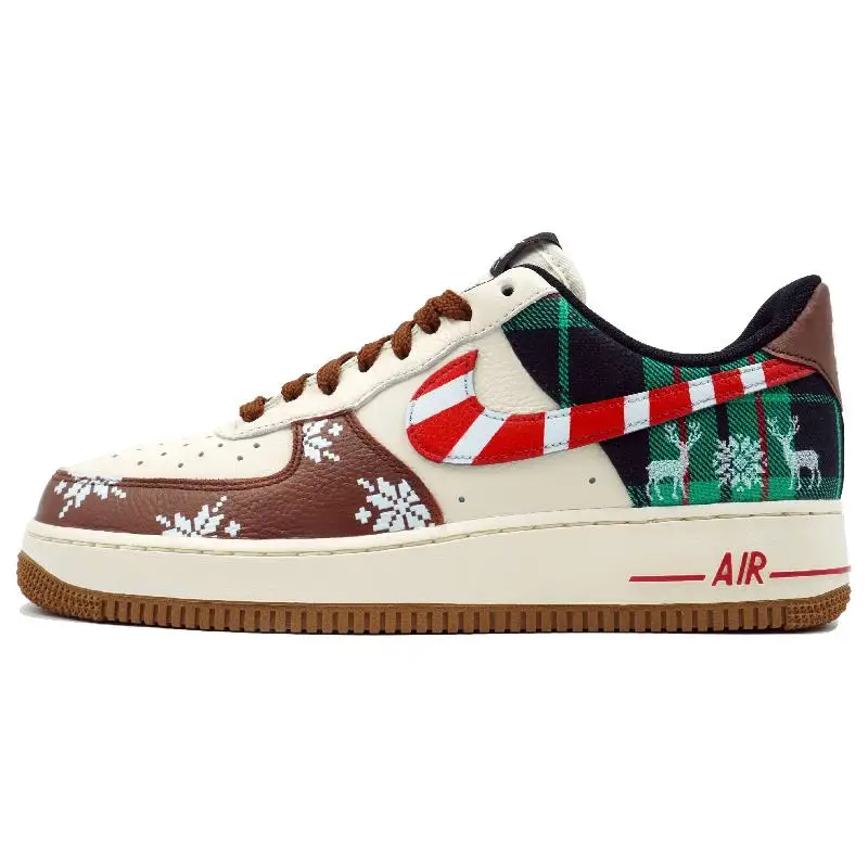 

[Нестандартный олень] Мужские туфли для скейтборда Nike Air Force 1, низкие красные/зеленые/коричневые