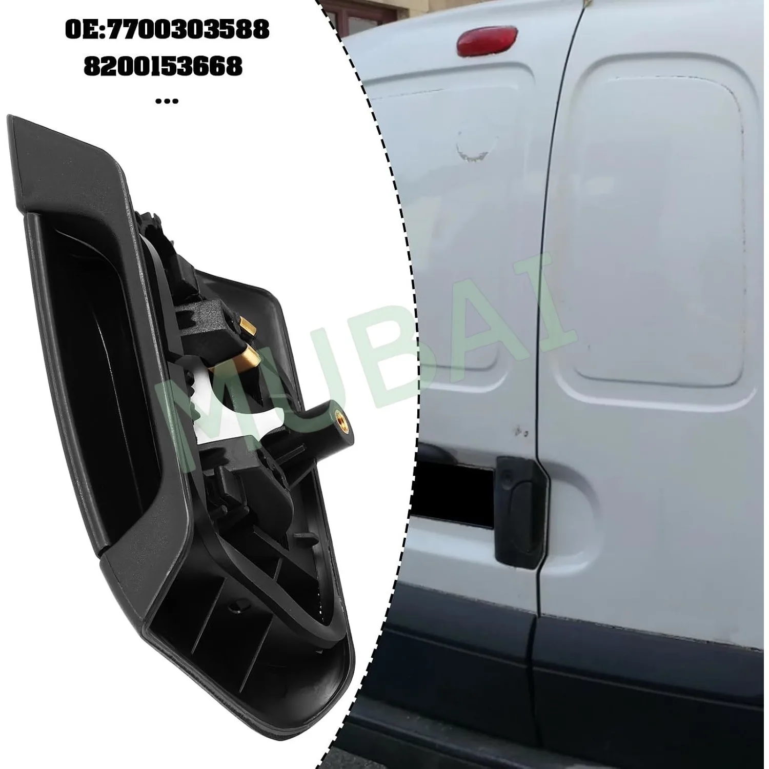 7700303588,1x Boot Handle Compatible with Renault Kangoo Compatible with Nissan Kubistar Rear Tailgate Handle