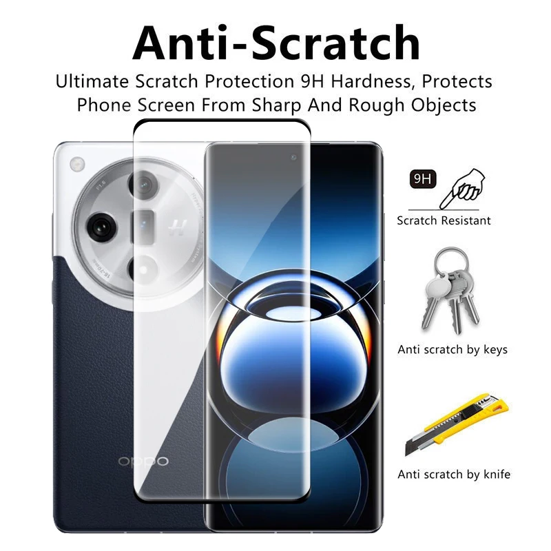 For OPPO Find X7 Ultra Glass For Find X7 X6 X5 Pro Tempered Glass 3D Full Cover Curved Screen Protector For Find X7 Lens Film