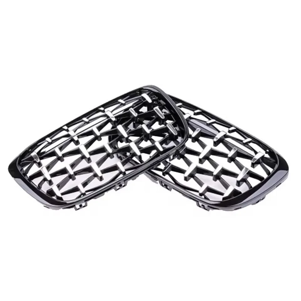 XVIP glänzende schwarze Diamanten-Stil Frontstoßstangen-Nierengitter für BMW X1 F48 F49 2016–2019. Oberes Racing-Gitter im glänzenden Linien-Stil – Detail 14
