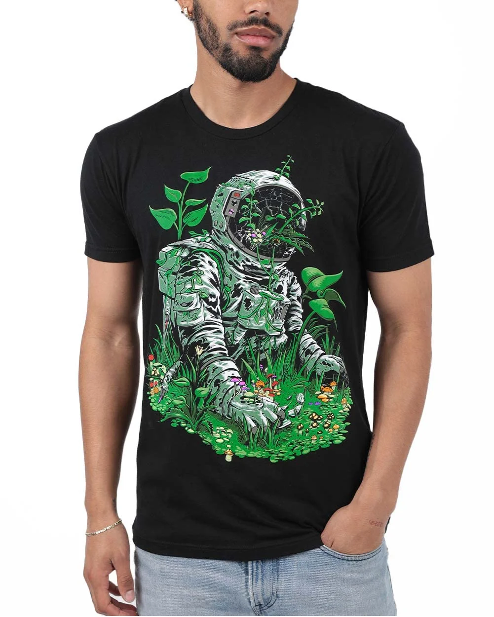 New Outer Space Astronaut Graphic Printing Men T Shirt Casual Short Sleeve Fashion Cotton Tee Tops Streetwear Tshirt Clothing