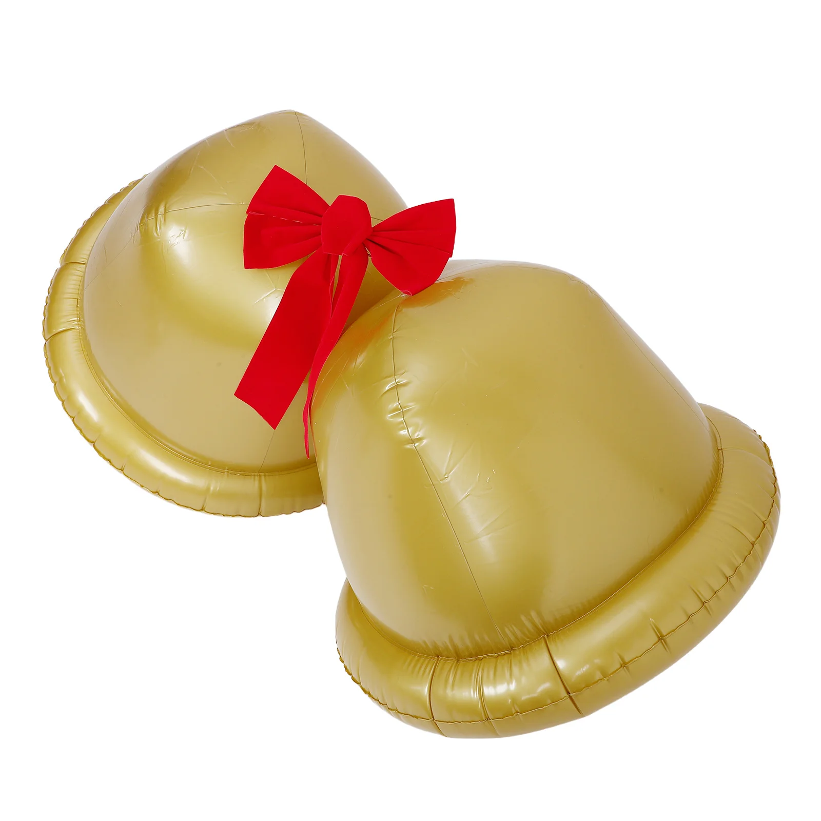 

2pcs Inflatable Giant Christmas Bell Bowknot Decor Holiday Jingle Bells Ornament For Outdoor Porch Yard Garden Party Xmas