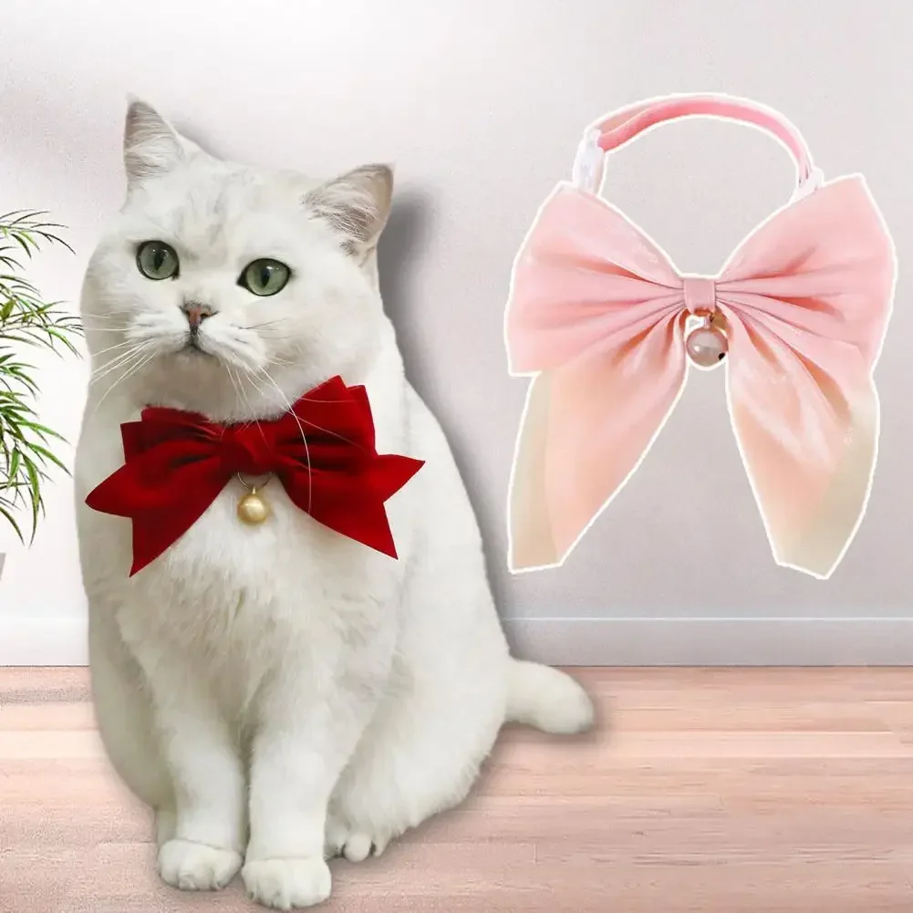 Pet Collar Exquisite Comfortable Decorative Pet Kitten Cat Velvet Bowknot Neck Circle Neck Bow Pet Accessories