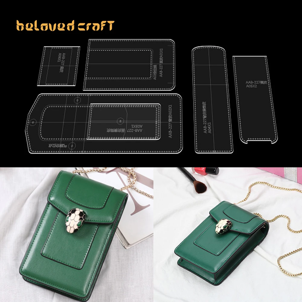 BelovedCraft Leather Bag Pattern Making with Kraft Paper and Acrylic Templates for Single-shoulder Crossbody Bag