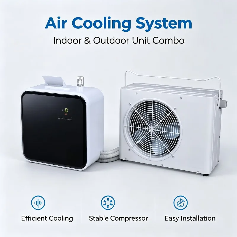 For New 8000 BTU Compact Split Air Conditioning Unit, Portable Mini Split AC for Apartment Small Space Cooling