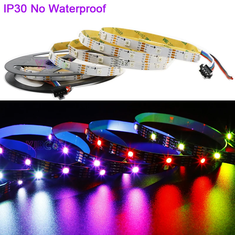 Bande lumineuse LED SK9822 adressable 1 ~ 5m 5V données et horloge séparées 30/60/144 diodes/m SMD 5050 RGB pixel bande lumineuse intelligente APA102