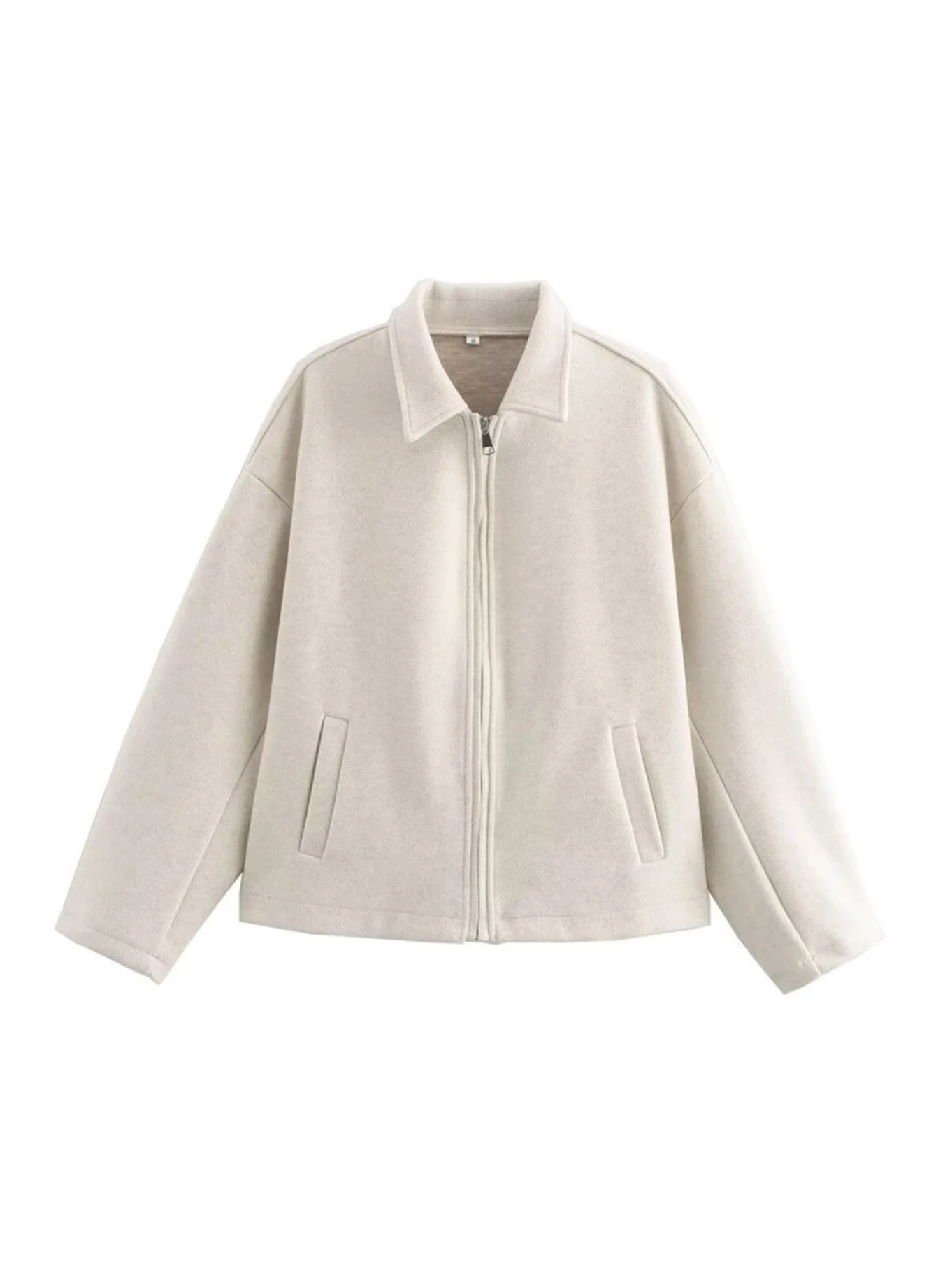 Women's Woolen Zipper Jacket Elegant Lapel Long Sleeve Blazer Thick Warm Short Coats Vintage Autumn Winter Streetwear Outerwear 10