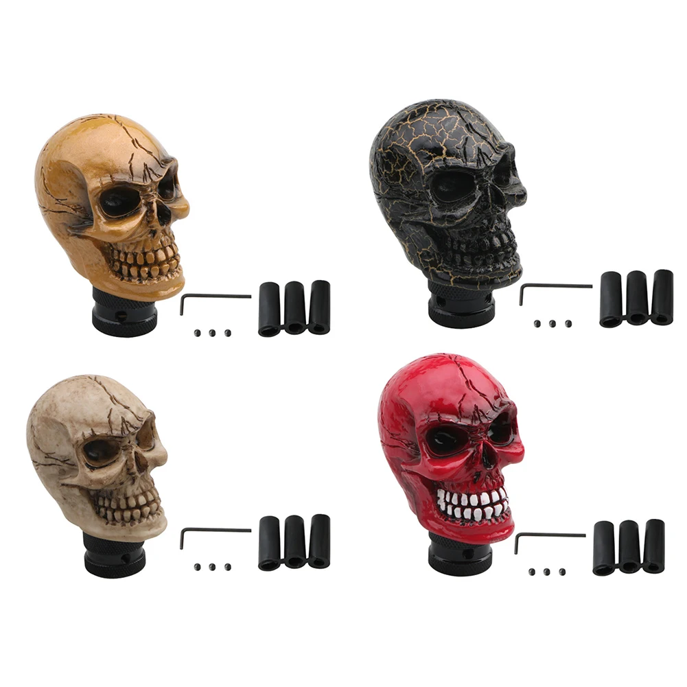 تعديل السيارة 8*4.5 سنتيمتر 1.5 سنتيمتر شخصية ملحقات السيارة الجمجمة رئيس التحول المقبض متوافق مع ناقل الحركة الأوتوماتيكي