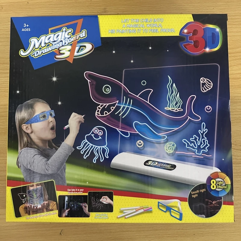 Kids LCD Writing Tablet 3D Drawing VR Visual Design DustFree Painting Age 3-6 Gift ParentChild Interaction Toy