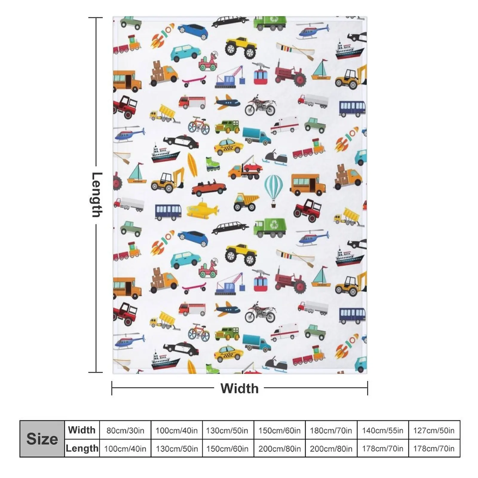 Little Boy Things That Move Vehicle Transportation Collection Throw Blanket funny gift Warm For Sofa Thin Blankets