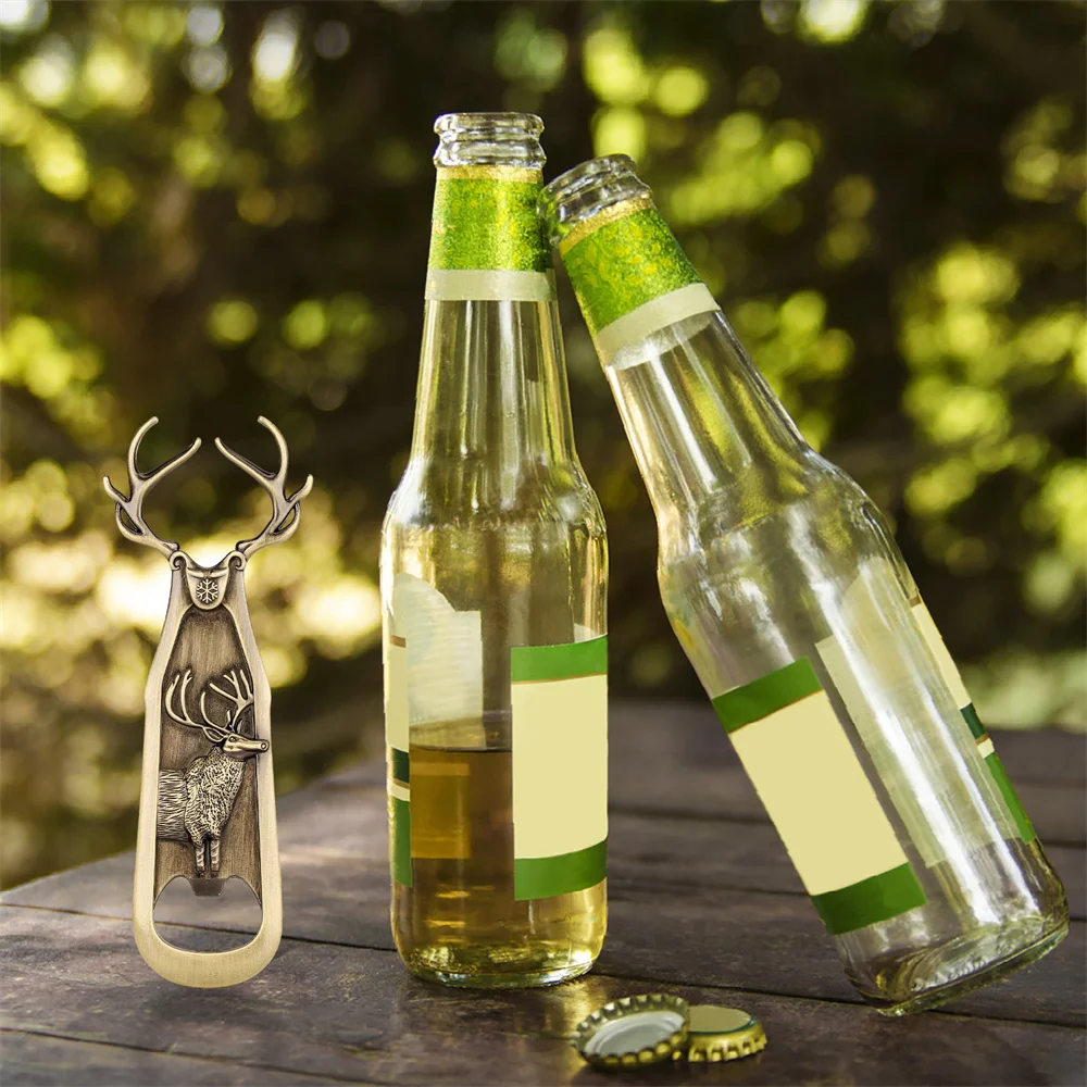 Alloy Metal Beer Bottle Opener Deer Reindeer Antlers Design Openors Kitchen Bar Tool Christmas Thanksgiving Birthday Gift