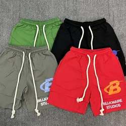 Men's B Print Drawstring Shorts Quick Dry Streetwear Casual Summer Shorts