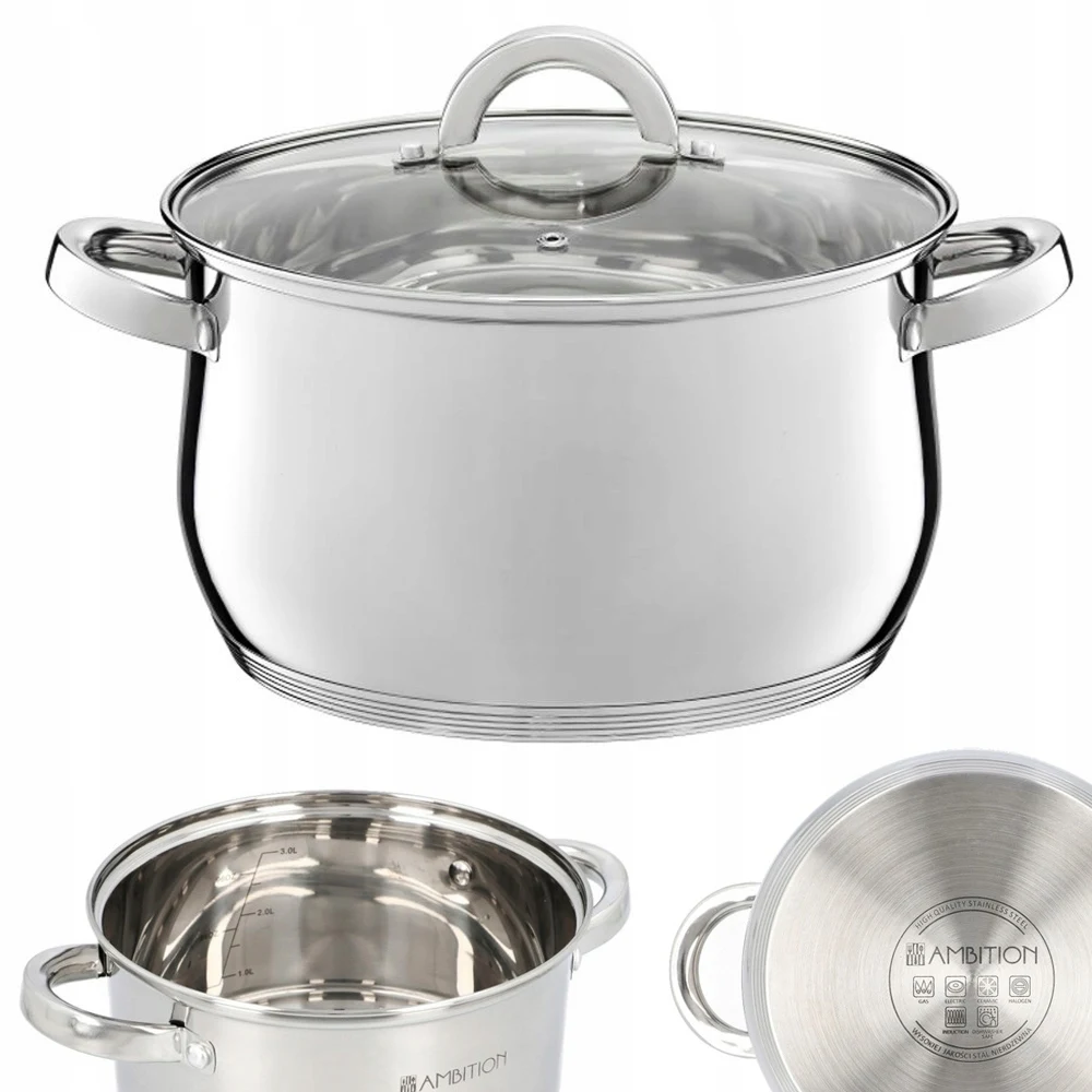 Pot Ambition avec couvercle en acier inoxydable 8,5 L Berry