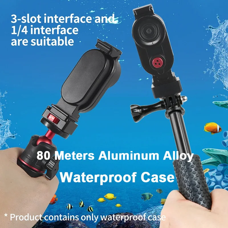 80 Meter Waterproof Housing Case For Insta360 GO3/3S Aluminum Shell Underwater Diving Protective Frame for Go3s Camera Accessory