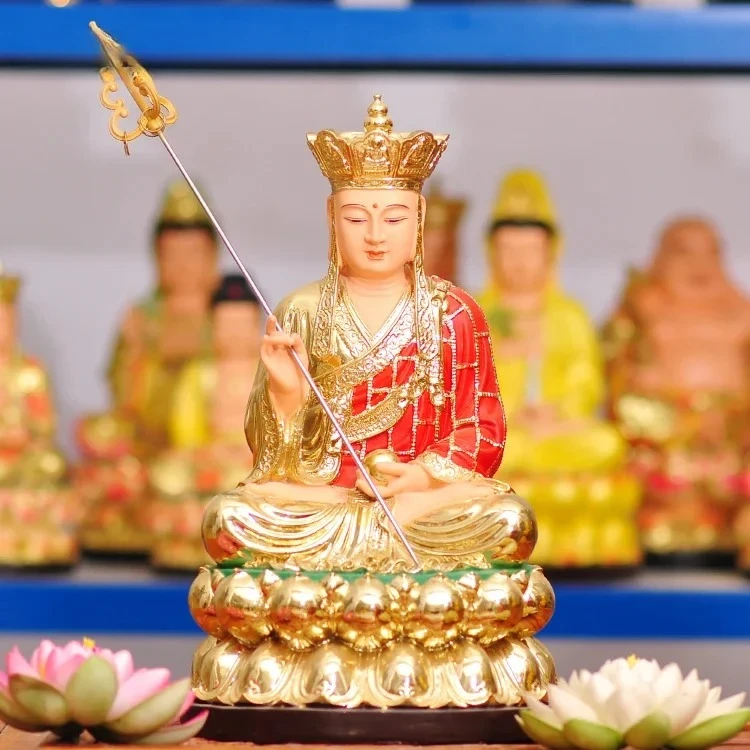 30CM Ksitigarbha Creative Resin Land Treasure King Bodhisattva Decorative Articles for Home Worship of Buddha Utensils feng shui