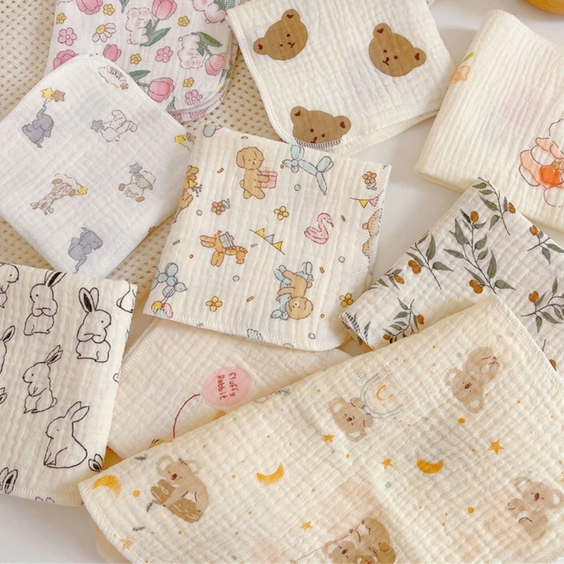 Multi-pattern Baby Washcloth Soft Reusable Newborn Face Towel Cotton Baby Wipes