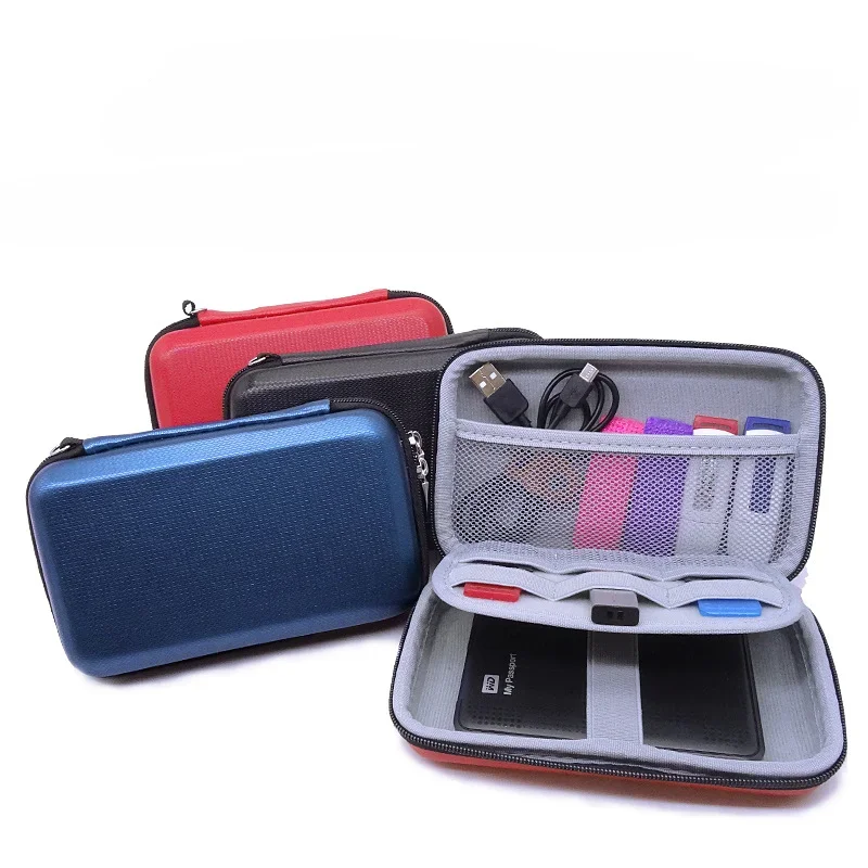 Portable 2.5Inch Hard Disk Drive Protective Case Power Bank USB Cable Charger Storage Bag Zipper Pouch USB Cable Organizer