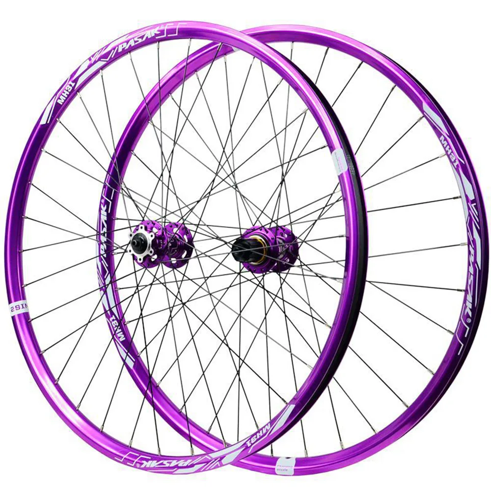 AliExpress NONE MTB Wheel Set 26/27.5/29 Inch QR/TA/BOOST Disc Brake Hubs 31.6mm Rim HG/XD/MS Freehub Compatible 1.5-2.8 Tire Purple Wheels