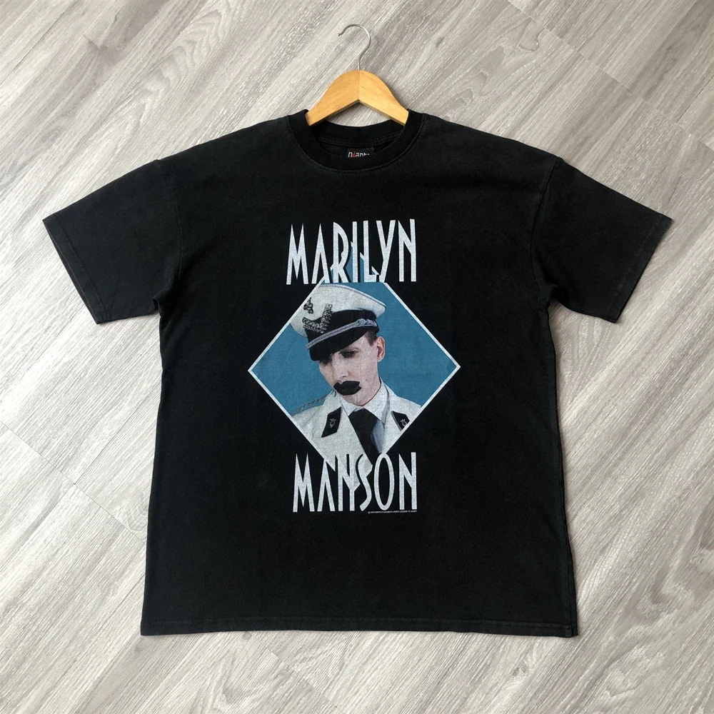 SAINT OF MICHAEL Vintage Clothing Streetwear Marilyn Manson Printed Loose Oversized 100％Cotton Tee Tops T Shirt For Men Unisex