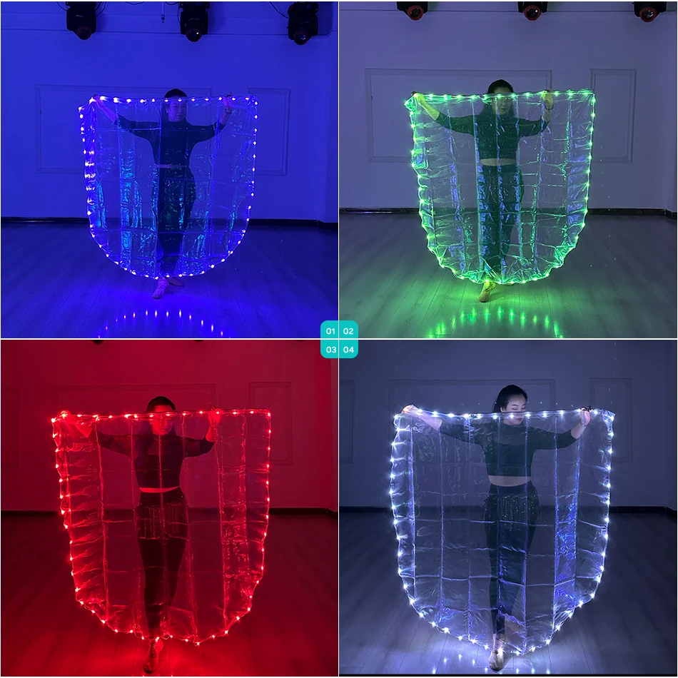 

Belly Dance Accessories Glowing Led Flag White Red Blue Colors Flags For Adult Stage Performance Practice Carnival Outfit Props