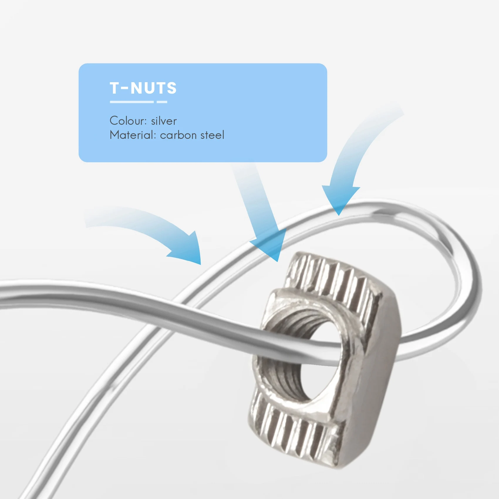 EAS-50 قطعة M5 T-Slot المطرقة رئيس الجوز 2020 سلسلة الألومنيوم الشخصي فتحة البثق المعايير الأوروبية (M5 X 10 X 6 مللي متر)