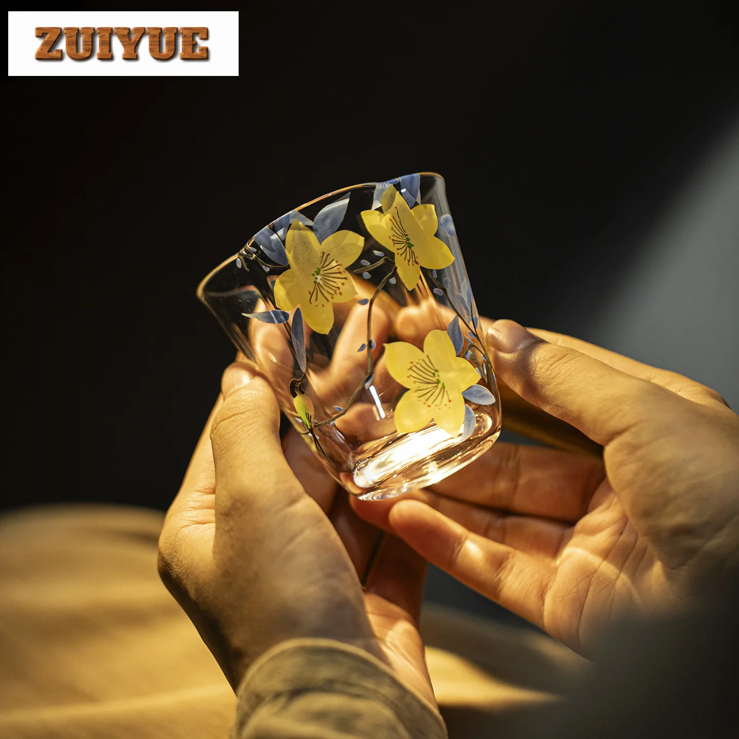 110 مللي رسمت باليد الزنبق الزجاج فنجان الشاي الرجعية وعاء الشاي مجموعة من أكواب الشاي تذوق رائحة كوب تشازان ماستر أكواب تشا الديكور هدية