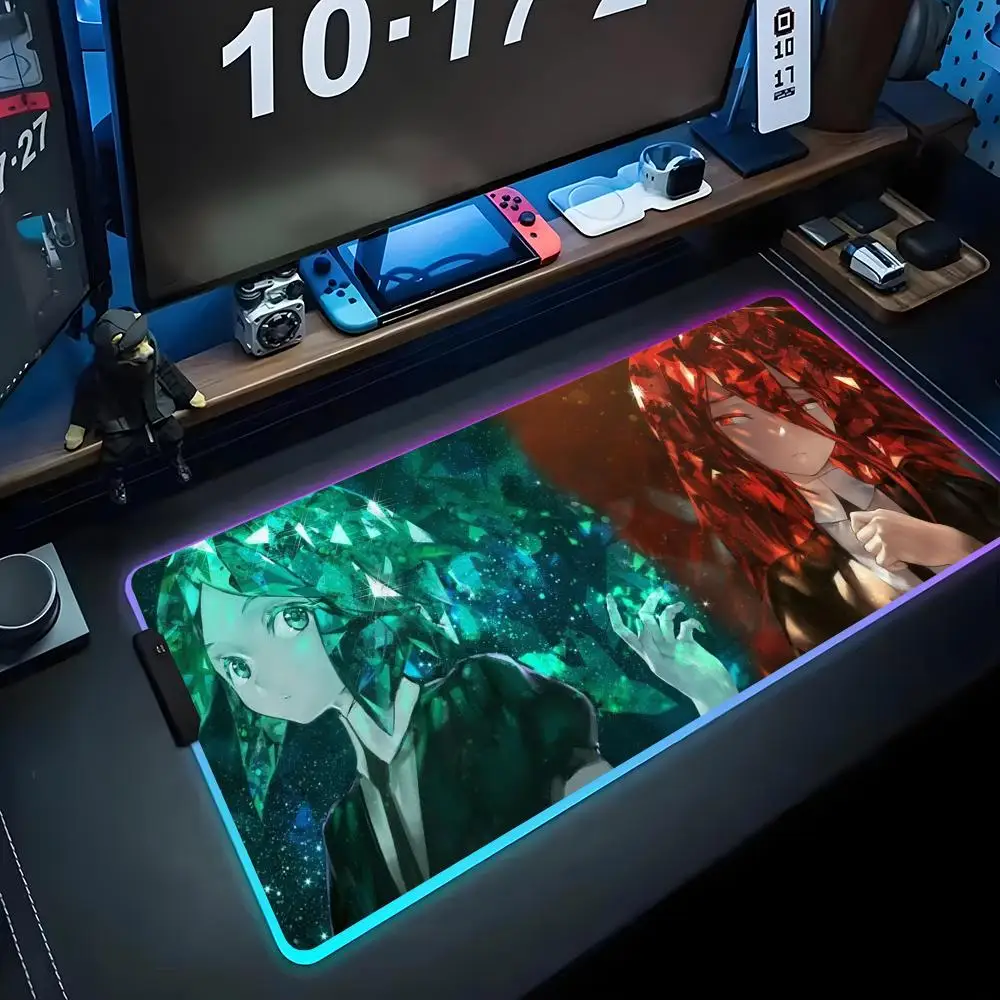 

land of the lustrous Mouse Pad RGB Gaming Mousepad Big LED Pad PC Desk Mat Luminous Mouse Pad Large Keyboard Mats Table Rug With