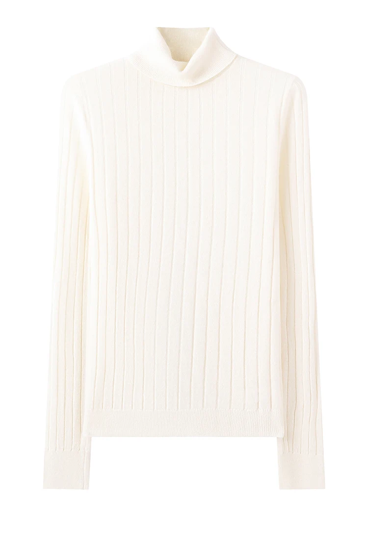 BY3521239 Luxuriöser Damen-Kaschmir-Rollkragenpullover, weicher, gerippter, schmal geschnittener Pullover, Winter-Strickware mit hohem Kragen – Detail 19