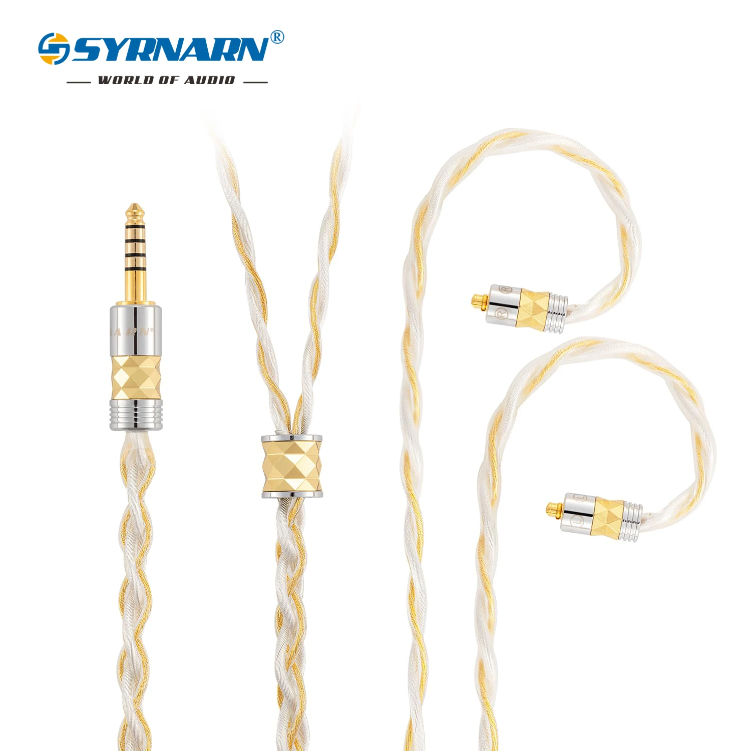 

SYRNARN Detachable IEM 0.78 MMCX 2Pin QDC with Shielding Layer 2.5/3.5/4.4mm 7N OCC Replacement Balanced Earphone Upgrade Cable