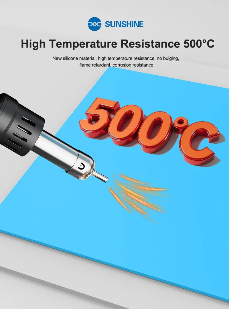 SUNSHINE SS-004F Large Silicone Soldering Mat Anti-Static Heat-Insulation Working Pad BGA Soldering Station Welding Repair Tools image 4