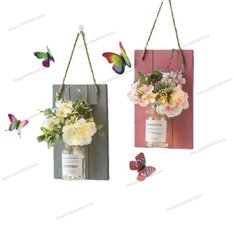 For wall solid wood simulated flower pendant, room wall  hanging decoration
