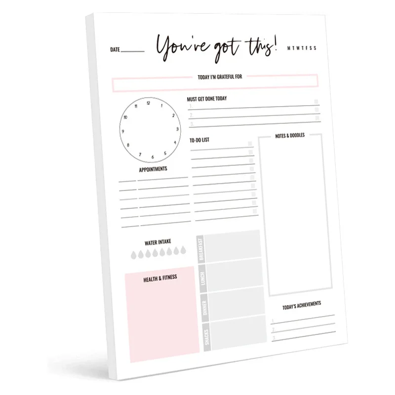 Daily Planner, Organizer, Scheduler, Productivity Tracker for Organizing Appointments, Notes & to-Do Lists