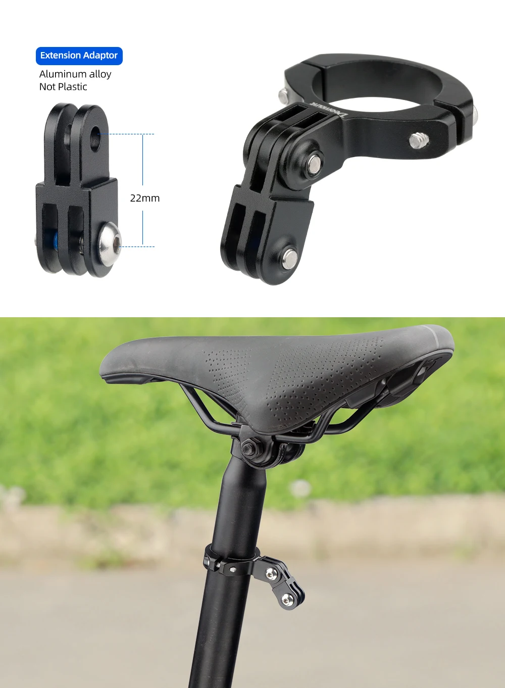 Deemount Rücklichtständer, passend für Rohrdurchmesser. 28–32 mm Sattelstützen-Installation für TREK Magicshine-Lampe, 3-Gabel-Halter, passend für Schnittstellenanpassungen – Detail 11