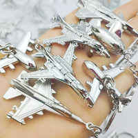 Metal Airbus Airliners Fighter Jet Plane Warplane Helicopter Airplane Keyring 3D plane Keychain Warcraft Key Chain