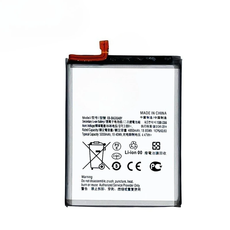 New EB-BA336ABY 3.88V 4860mAh Mobile Phone Battery For Samsung Galaxy A53 A33 5G SM-A3360 A336B A336DS A5360 A536B A536DS