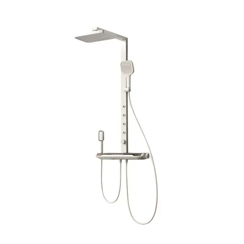 

White shower, full copper, quad function, waist spray, bathroom