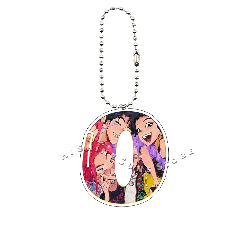 Аниме Kawaii KPop Охотники на демонов акриловый брелок с буквой A-Z 0-9 двусторонний брелок с принтом автомобильный брелок для фанатов подарочные украшения игрушки