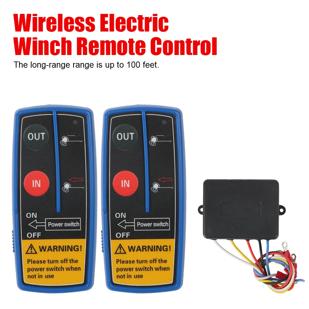 24V 12V Auto Accessories Wireless Dual Handset Switch Controller Electric Winch Remote Control For Jeep ATV SUV Trailer