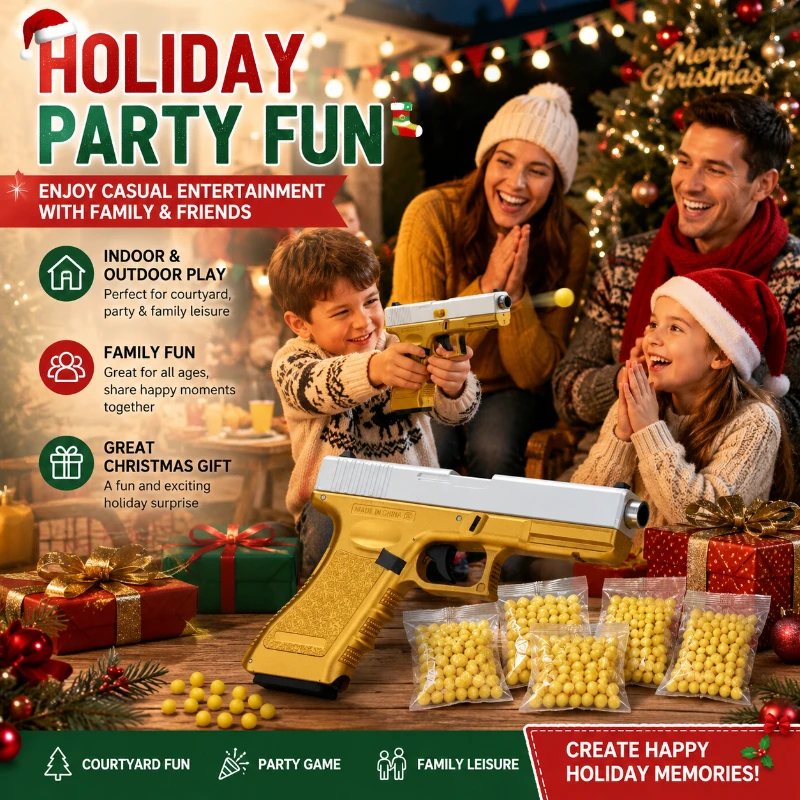 Christmas Portable Outdoor Recreational Play Toy with Spherical Ammo Balls Home Backyard Interactive Entertainment Game Kit