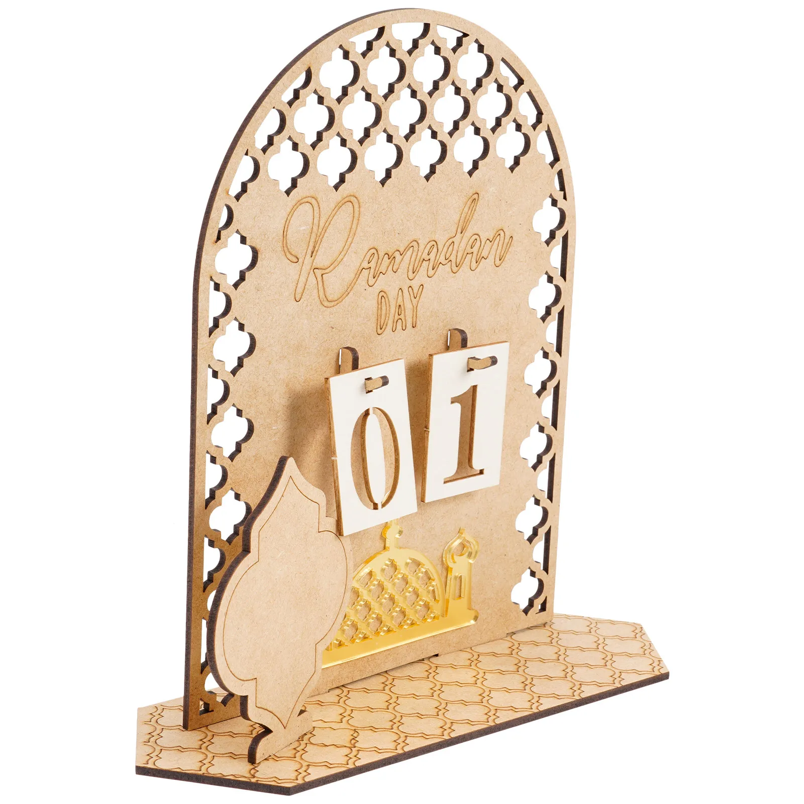 

Wooden Ramadan Advent Calendar Countdown to Eid Mubarak Festive Decor for Desk Shelf Window Mantel Home Office Cafe Ramadan
